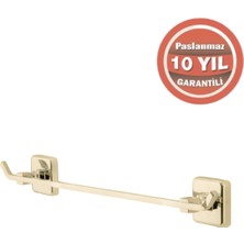 Çelik Banyo Paslanmaz Pirinç Kumru Uzun Havluluk 50CM Altın Sarı Gold