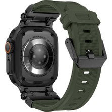 Roketcim Apple Watch Ultra 49MM KRD-101 Titanyum Metal Başlıklı Silikon Kordon