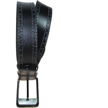 Derimine Deri Erkek Spor Nakışlı Kot Kemeri 4,5 cm