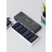 6'lı Erkek Çorap, Bambu Renkli Spor Desenli Güçlendirilmiş Yıkamalı Kutulu Dikişsiz Koşu Yürüyüş Spor Performans (40-44)