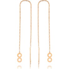 Noip 925 Ayar Gümüş Zincirli Sonsuzluk Küpe (EA1160055) (324324)