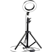 Ring Light 14 Inç Tiktok Youtuber Çekim Tripod Işıklı Telefon Tutucu Makyaj Işığı +2.1 mt Tripod