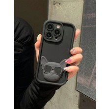 Iphone 16 Pro Uyumlu Siyah Hayvan Figürlü Silikon Telefon Kılıfı