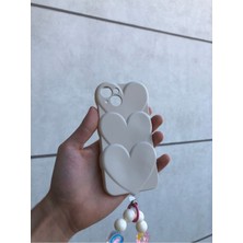 Iphone 13 Bej Kalpli Charmlı Silikon Telefon Kılıfı