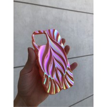 Iphone 13/14 Pembe Yaprak Silikon Hologramlı Telefon Kılıfı