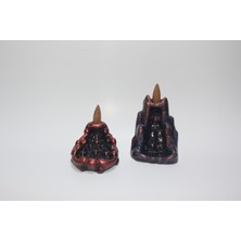 Tedi Sanat Mini  Dağ ve Mini Dalgalı Şelale Geri Akış Tütsülük Buhurdanlık 2li