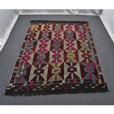 Zehra Abla Halı El Dokuma Görkemli Balıkesir Karakeçili Yörük Yün Cecim Kilim 5482