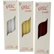 Nargo 4PCS KONİK ŞAMDAN - DÜZ MUM BEYAZ - RENKLİ 2X25CM