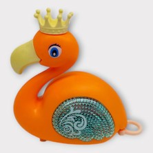Lisinya Kurmalı Işıklı Sevimli Flamingo - Turuncu (Kotyora)
