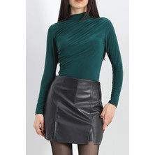 Drape Detaylı Bluz Zümrüt - 20552.1595.
