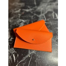 Pinkylola Design - Sii Model Vegan Suni Deri Turuncu Renk Mini Cüzdan,kartlık