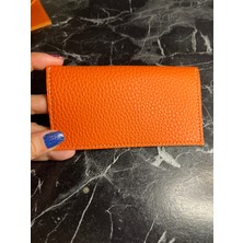 Pinkylola Design - Sii Model Vegan Suni Deri Turuncu Renk Mini Cüzdan,kartlık