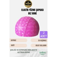 Premium Seri Su Geçirmez Bez Bone Havuz ve Deniz Için Ideal Elastik Yüzme Şapkası Çift Paket