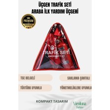 Kaliteli Malzeme Pratik Hafif Tasarım Tüvtürk Uyumlu Tüm Araçlara  Uygun Oto Araba Üçgen Trafik Seti