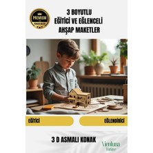 Yeni Sezon Eğitici Öğretici 3 Boyut Ahşap Zeka Geliştirici Boyanabilir Oyun Maket Asmalı Konak