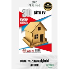 Yeni Sezon Eğitici Öğretici 3 Boyut Ahşap Puzzle Zeka Geliştirici Boyanabilir Oyun Maket Çitli Ev