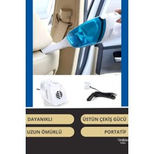 Premium Seri Dayanıklı 12V Uzatma Kablolu Yüksek Çekimli Araç Çakmaklık Girişli Oto Süpürgesi