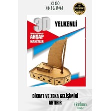 Yeni Sezon Eğitici Öğretici 3 Boyut Ahşap Puzzle Zeka Geliştirici Boyanabilir Oyun Maket Yelkenli