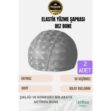 Premium Seri Su Geçirmez Bez Bone Havuz ve Deniz Için Ideal Elastik Yüzme Şapkası Çift Paket