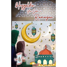 Msticker Çift Taraflı Baskılı Cam Için Ramazan Ayı Temalı Cam Duvar Süsleri Hoşgeldin Ramazan Sticker Seti