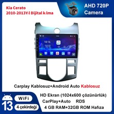 Kia Cerato 2010-2013 Yıl Dijital Kılma Android Sürüm 13 Kablosuz Carplay Navigasyon Multimedya 9 Inç Ekran 4gb Ram + 32GB Bellek Otomati̇k Kli̇ma Çerçeve ve Arka Görüş Kamerası ile