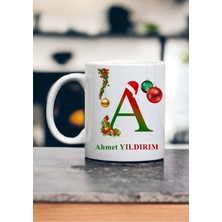 Yılbaşı Kişiye Özel Harf Baskılı Kupa Çay Kupası Kahve Kupası Kahve ve Çay Fincanı Mug