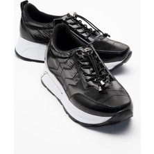 Ccway Kadın Günlük  Ayakkabı Siyah Parlak Beyaz