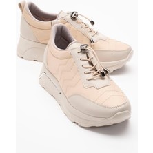 Ccway Bağcıklı Kadın Günlük Ayakkabı Bej Bej