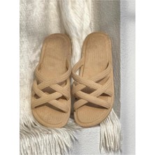 Gezer Hasır Desenli Kadın Terlik Mor Airblow Slipper