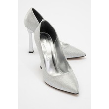 Ccway Kadın Stiletto Ayakkabı GÜMÜŞ NOLTALI SİM