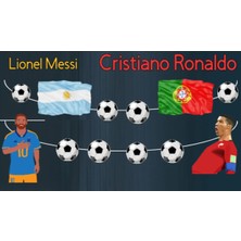 Ronaldo Messi 32 Parça Futbol Doğum Günü Süsü Banner Pasta Kürdanı Cupcake Süsü