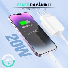 1hora GAR154 PD20W Şarj Aleti ve Lightning Kablo Seti - Apple iPhone Uyumlu Hızlı Şarj Cihazı - 1 Metre Veri Aktarımı - Beyaz