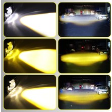Dekohop Motosiklet Scooter LED Sis Farı Set Delici Işık Beyaz Sarı Metal kasa 2 adet