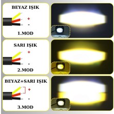 Dekohop Motosiklet Scooter LED Sis Farı Set Delici Işık Beyaz Sarı Metal kasa 2 adet