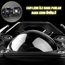 Dekohop Motosiklet Scooter LED Sis Farı Set Delici Işık Beyaz Sarı Metal kasa 2 adet
