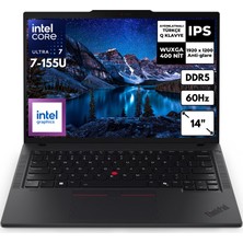 Lenovo Thinkpad T14 G5 Ultra 7-155U 8-Gbddr5 512 GB SSD 14" Wuxga Windows 11 Home 21ML0033TX BT29