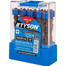 Tyson PH2X65 - PZ265 mm S2 Çeliği Tek ve Çift Yönlü Mıknatıs Uçlu Bits Uç 10'lu Paket