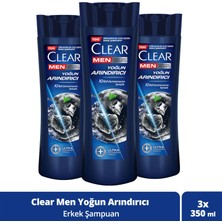 Clear Men Kepeğe Karşı Etkili Şampuan Yoğun Arındırıcı Kömür İle 350 ml x3