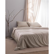 Madame Coco Loris King Size %100 Pamuk Nakışlı Çarşaflı Nevresim Takımı - Bej