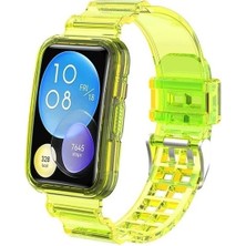 Dmay Huawei Watch Fit 2 Uyumlu Kasa Korumalı Kordon Transparan Silikon
