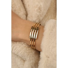 ÇGK KUYUMCULUK 4 Sıra Kaburga Kelepçe Altın Bilezik CGKKLP0086