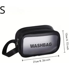 WASHBAG Seyahat Makyaj Çantası Washbag Taşınabilir Pvc Su Geçirmez 3'lü Çanta Seti Siyah