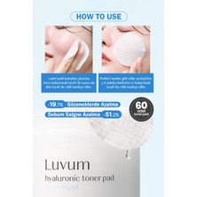 Hyalüronik Asit ve Cadı Fındığı Içeren Nemlendirici Tonikli Ped Luvum Toner Pad 60 Adet