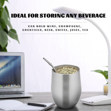 Guitar Yerba Mate Çay Bardağı Seti 12 Oz, Çift Duvar Paslanmaz Kahve Su Kapaklı Bardak 2 Bombillas Pipet Kaşık ve Fırça, Gümüş (Yurt Dışından)