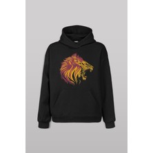 Aslan Lion Head Champion Şampiyon Kral King Ön Baskılı Sweatshirt Unisex Kapüşonlu Hoodie