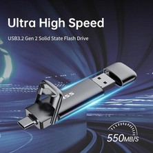 SSK USB Typ-C -Harici Bellek 128 Gb, 550 Mb/s'ye Kadar Aşırı Hızlı USB Bellek