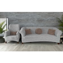 Tuchmall Koltuk Örtüsü Takımı Çekyat-Kanepe Kılıfı Takımı Jakarlı 3+3+1+1 Yıkanabilir Streçli Lastikli Esnek