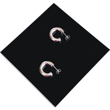 Keskin Gümüş Gümüş Bombeli C Boru Halka Tasarım Kadın Küpe Sevgililer Günü Hediye