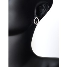 Keskin Gümüş Gümüş Kafes Damla Tasarım Pırıltılı Kadın Küpe Sevgililer Günü Hediye