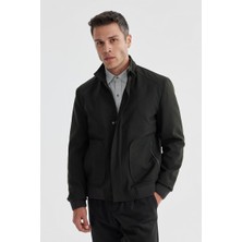 Yeşil Comfort Fit Dik Yaka Casual Mont